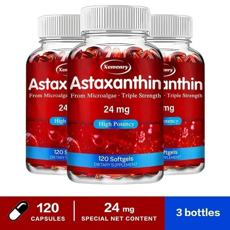 Astaxantina 24 Mg - Promove a saúde cardiovascular Acelera o metabolismo Mantém a saúde das articulações dos olhos e da pele Antioxidante