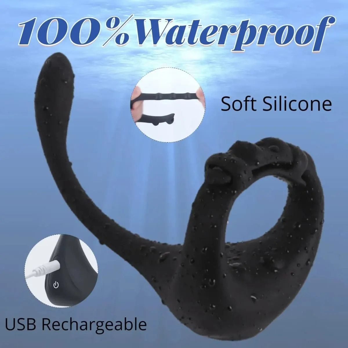 Y-Pao 3-in-1 vibrierender Penisring für Männer, verstellbarer Penisring, Vibrador, Prostata-Massagegerät, ferngesteuert, Sexspielzeug für Erwachsene für Paare — image 6