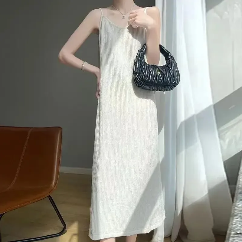 Original Black White ชิบะจีบกระโปรงแฟชั่นชุดกระชับสัดส่วนผู้หญิง Casual All-Match หลวม Drooping Dress — image 7