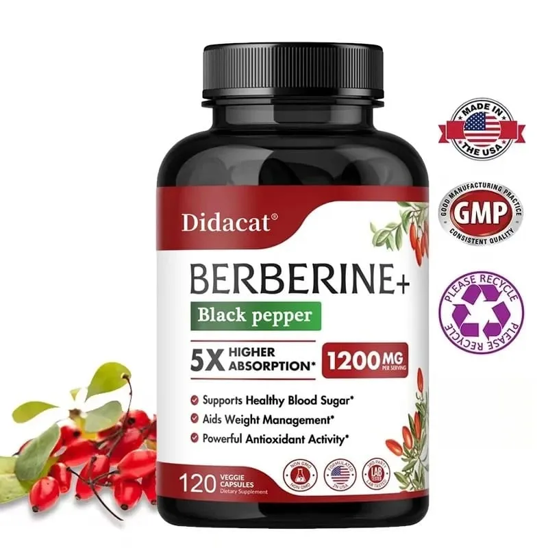 Berberine HCl Supplement - for Metabolism & Cholesterol Weight Management GI & Immunity Vegetarian Gluten-Free — image 1