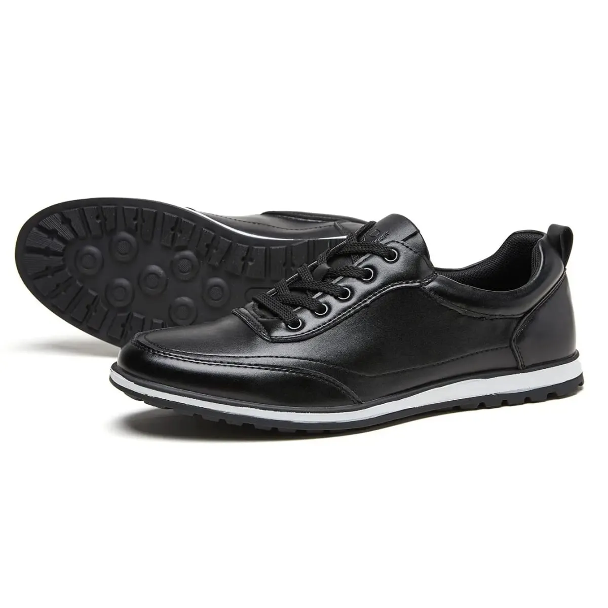 Desai Men's 2026 Autumn PU Leather Running Shoes Lace-up Non-slip Thick Sole Lightweight Walking Men's Sneakers And Casual Shoes