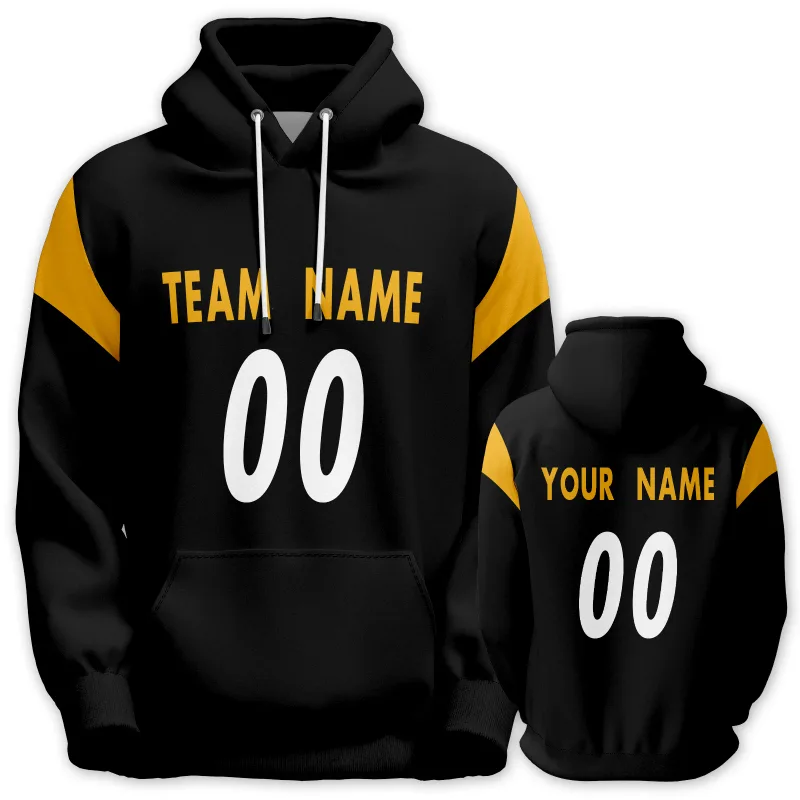Men's Custom Football Hoodie Personalized Printed Team Name Number Sweatshirt Game Day Pullover Gift