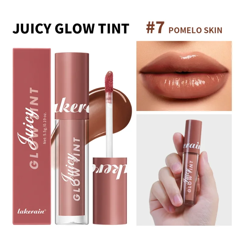 Juicy Glow Lip Tint Mirror Shine Lip Gloss Idratazione profonda Idratante rugiadoso a lunga durata Trucco per labbra colorato ad alta lucentezza non appiccicoso — image 13