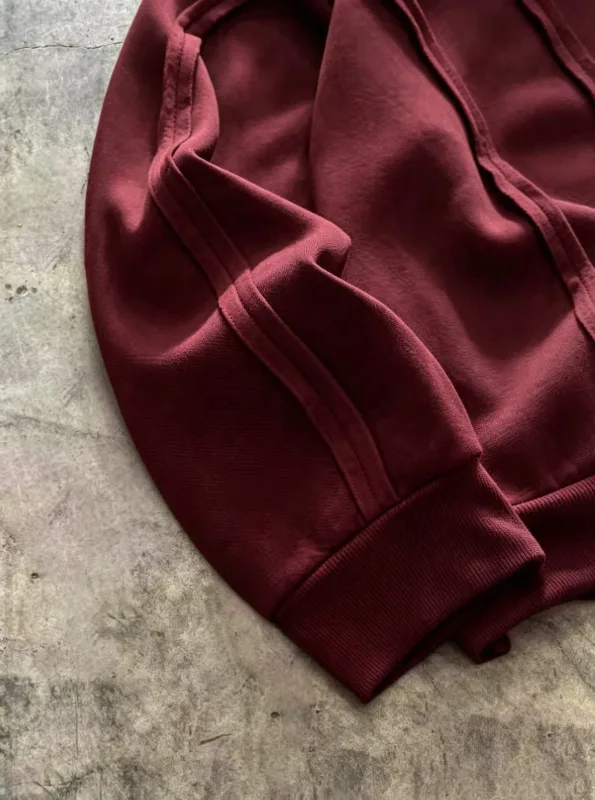 Striped solidcolor mens hooded sweatshirt with fleece forwarmth. Fashionable street casual loosefitting casual sweater with hood — image 14