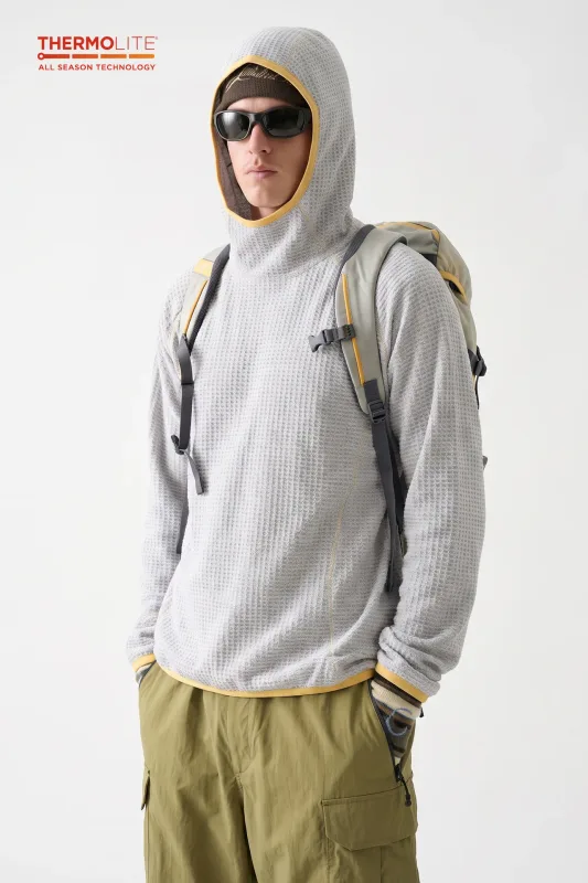 THERMOLITE® Men's Lightweight Air Fleece Hoodie Contrast Stitch Thermal Pullover Sweatshirt Quick Dry Outdoor Athletic Tech Top — image 13