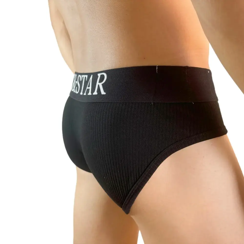 Slip intimo da uomo sexy dal design atletico dal taglio alto Mutande da uomo in cotone a costine Comfort sportivo Slip bikini da uomo Slip tanga — image 8