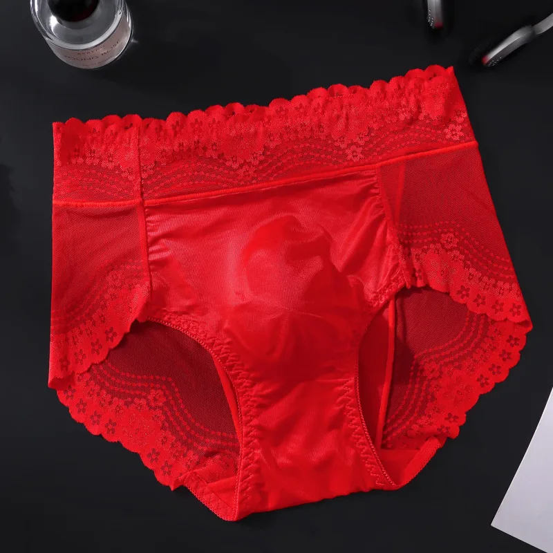 Flower Lace Mesh Hollow Out Sexy Men's Underwear Ice Silk Breathable Seamless Thin Triangle Pants Soft Traceless Male Briefs — image 19