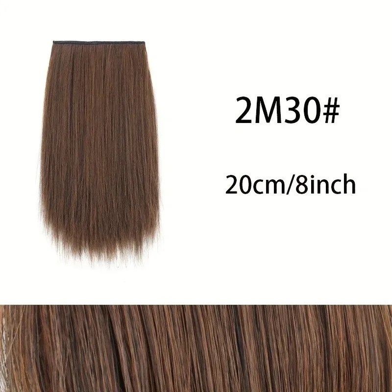 10cm/20cm/30cm Synthetic Short Straight Pad Invisible Hair Extension Lining of Hair Top Side Cover Hairpiece for Women — image 13