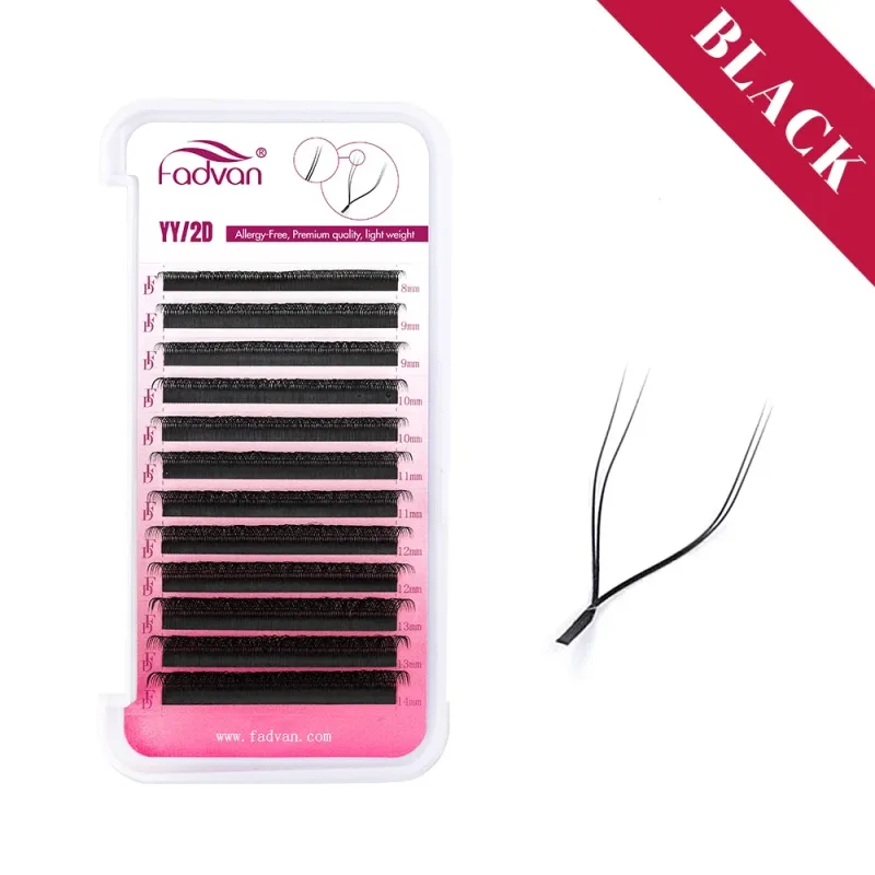 Fadvan Y Forma Estensioni Ciglia Finte YY Marrone/Nero C/D/L/LU/L+ Curl Fox Eye