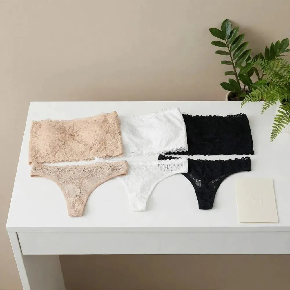 Lace Sheer Flower Thong Bra Set Invisible Straps Embroidery Floral Panties Bra Kit Lingerie Hollow Underwear for Women Ladies — image 7