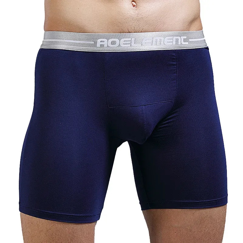 Tamanho grande XL-7XL boxers masculinos shorts modal roupa interior homem respirável bolsa calcinha meio longo perna cueca masculino cueca hombre — image 7