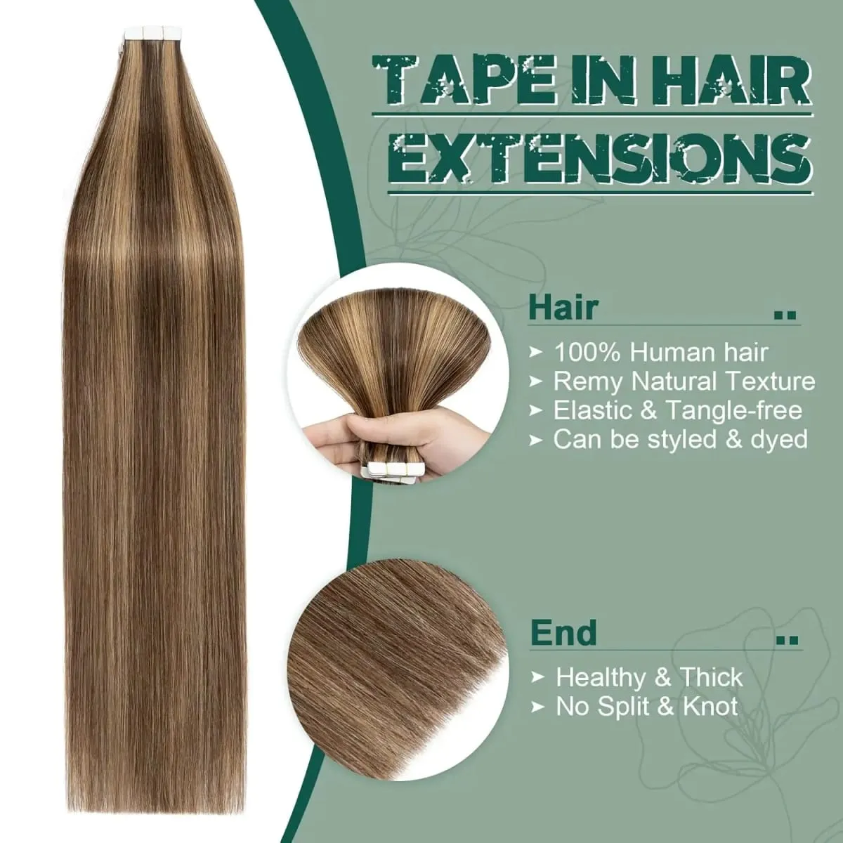 Highlight #4/27 Straight Tape In Hair Extensions 100% Human Hair Skin Weft Invisiable Tape In Human Hair Extensions 20/40/60pcs — image 5