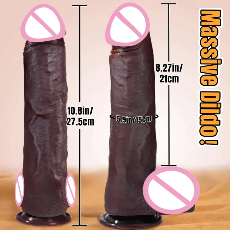 Tjock silikondildo Enorm falsk penis Dubbelkuk Kvinna G-punkt med kraftfull sugkopp Vuxen Sexleksak Vagina Orgasm Onani — image 8