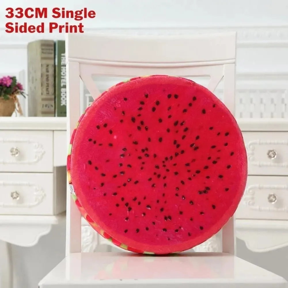 Soft Round Fruit Pillow Simulation Fruit Slice Print Seat Cushion Stuffed Inner Plush Fabric Sofa Cushion Sofa Decor — image 9