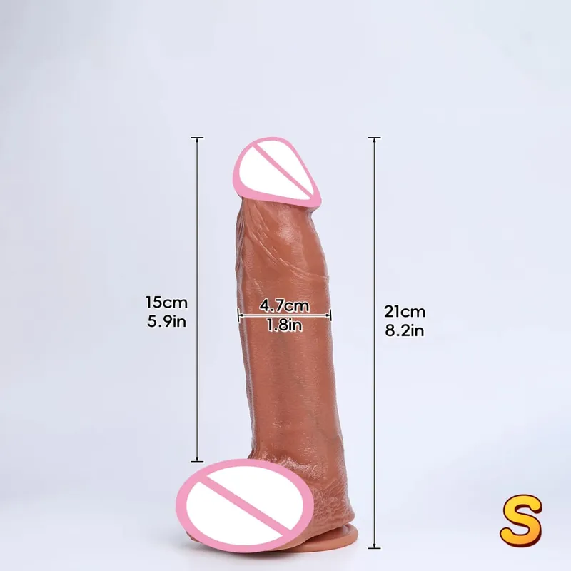 3 storlekar Realistisk XXL Tjock Penis Mjuk Silikon Dildo Man Könsorgan Vaginal Onani Sugkopp Dick Kvinna Analsexleksaker 18