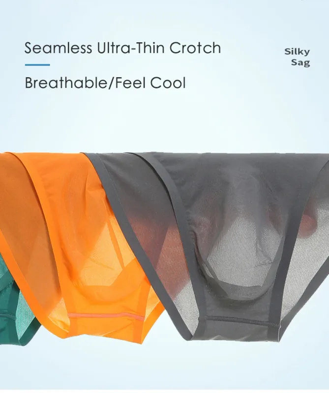 Mens Ice Silk Seamless Ultra-Thin Underwear Transparent Quick Dry Sexy Pouch Briefs Male Seamless Breathable Panties Underpants — image 9
