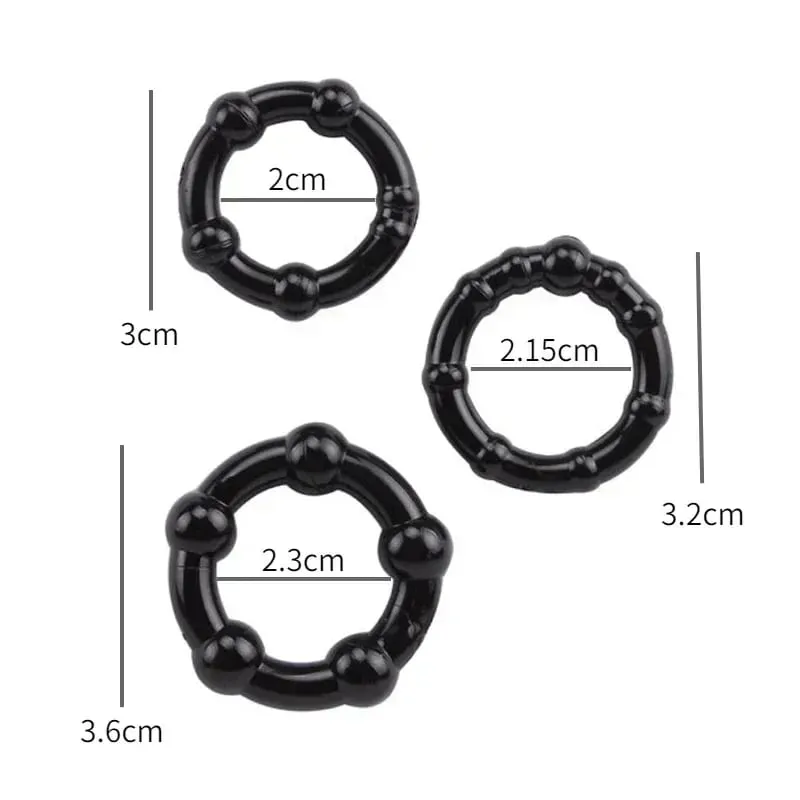 3pcs Stretchy Stay Hard Beaded Cock Ring Delay Ejaculation Trainer Scrotal Binding Ball Stretcher Silicone Cockring Men Sex Toys — image 9