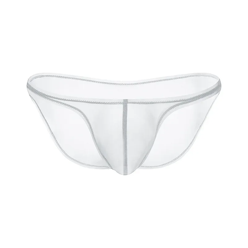 Sexy Mens Underwear Ice Silk Briefs Low Rise Transparent Bikini Panties Breathable Quick Dry Mesh Lightweight Undergarments — image 12