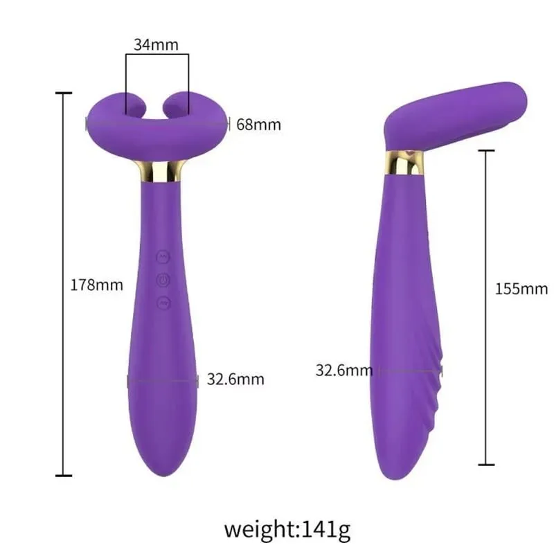 Orissi Magnetic C Shape Vibrator Triple Head Rechargeable Couples Sex Toy — image 3