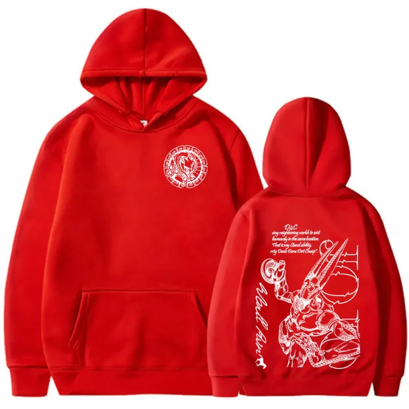 Anime Jojo Bizarre Adventure STEEL BALL RUN D4C Funny Valentine Hoodies Men Women Clothing Fashion Pullover Oversized Sweatshirt — image 10