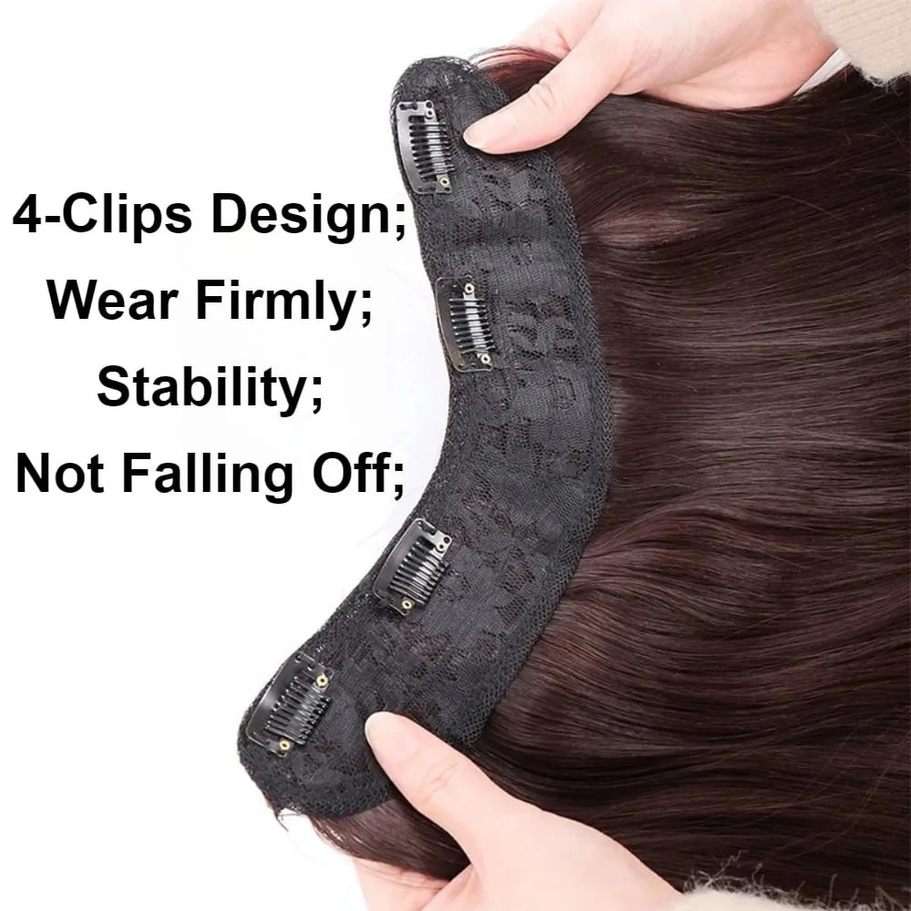 20cm/30cm Invisible Straight U-Shape Part Wig Pad Hairpiece for Women One Piece Clip-in Hair Extension Increased Hair Volume Wig — image 4
