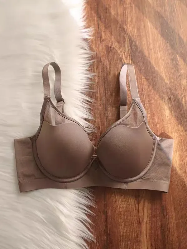 Soutien-gorge Push Up fin sans couture, grande taille, pour femmes, gros seins, aspect plus petit, Anti-affaissement, soutien-gorge à armatures doux