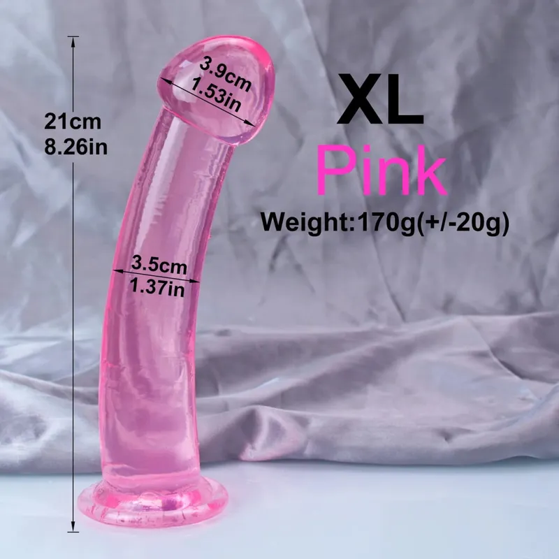 Dengan Harga Murah TPE Transparan Anal Plug Jelly Dildo 4 Ukuran Cangkir Hisap Ayam Vagina Masturbasi Lembut Penis Kecil Wanita Pria Mainan Seks — image 14