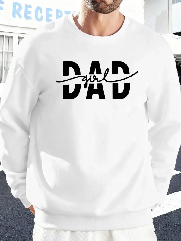 Sudadera con estampado creativo de letras de papá y niña, sudaderas cálidas de otoño para hombre, sudaderas con capucha de lana de gran tamaño, ropa de calle informal suave para hombre — image 12