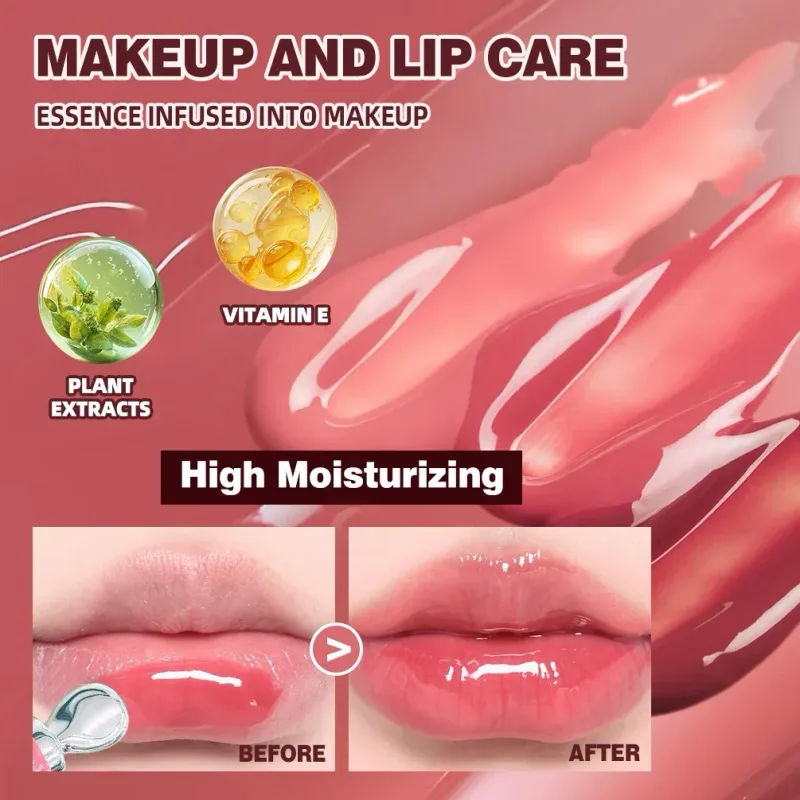 4 Colors Mirror Pearl Fine Shimmering Hydrating Pipe Lip Gloss Moisturizing Crystal Gloss Lip Glaze Layering Lip Makeup