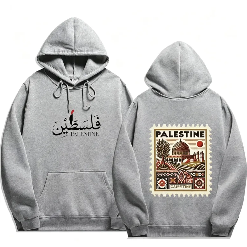 Unisex Autumn Winter Vintage Casual Pullover Sweatshirts Palestine Hoodie Fashion Harajuku Aesthetic Retro Graphic Hoodies Tops — image 16