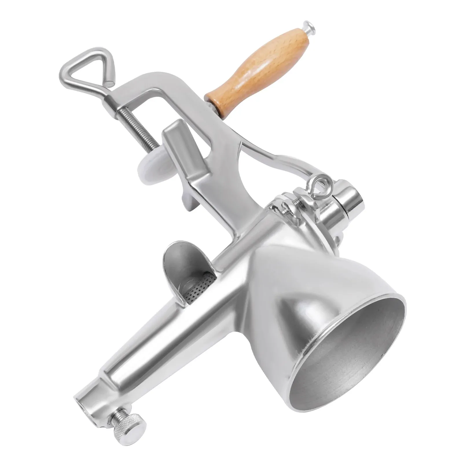Manual Juice Squeezer – 304 Stainless Steel – C-Clamp Base – 3.54" Inlet – for Wheatgrass Vegetable Fruit – Easy Clean – Home & Commercial – Silver — image 3