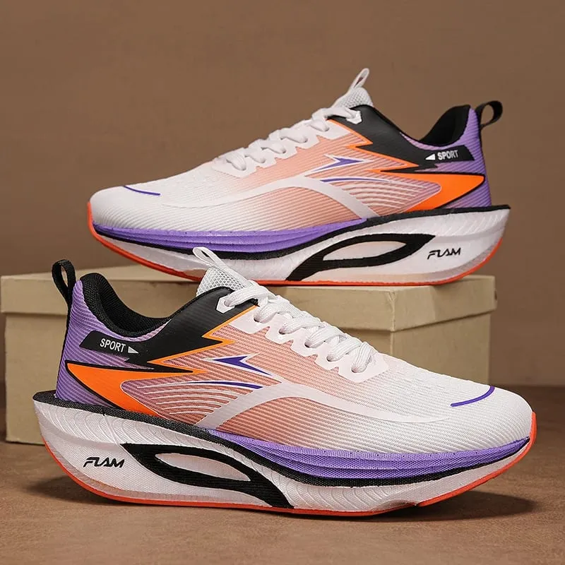 Men Marathon Sports Running Shoes Carbon Board Breathable Lightweight Women's Comfortable Autumn Christmas Athletic Sneakers — image 6