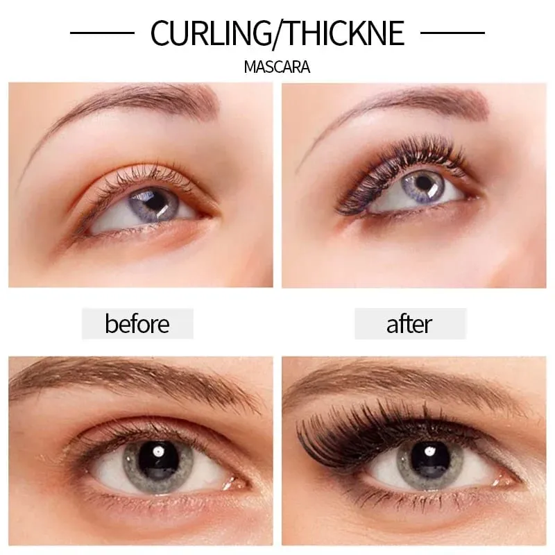 Liquid Eyeliner Pencil+4D Waterproof Mascara Set Cosmetics Eye Liner Thick Curling Mascara Eyebrow Pencil Eyes Makeup — image 3