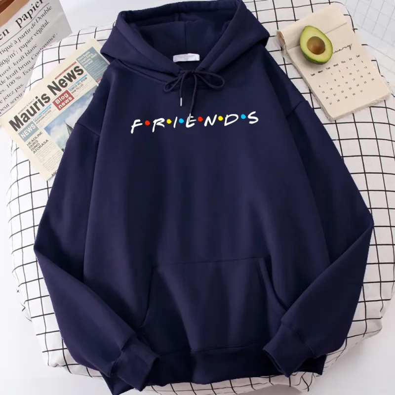 Sitcom Movie Friends Printed Mens Hoody Korean Fleece Sweatshirt Simple Crewneck Hooded Street Oversize Autumn Men's Clothes — image 11