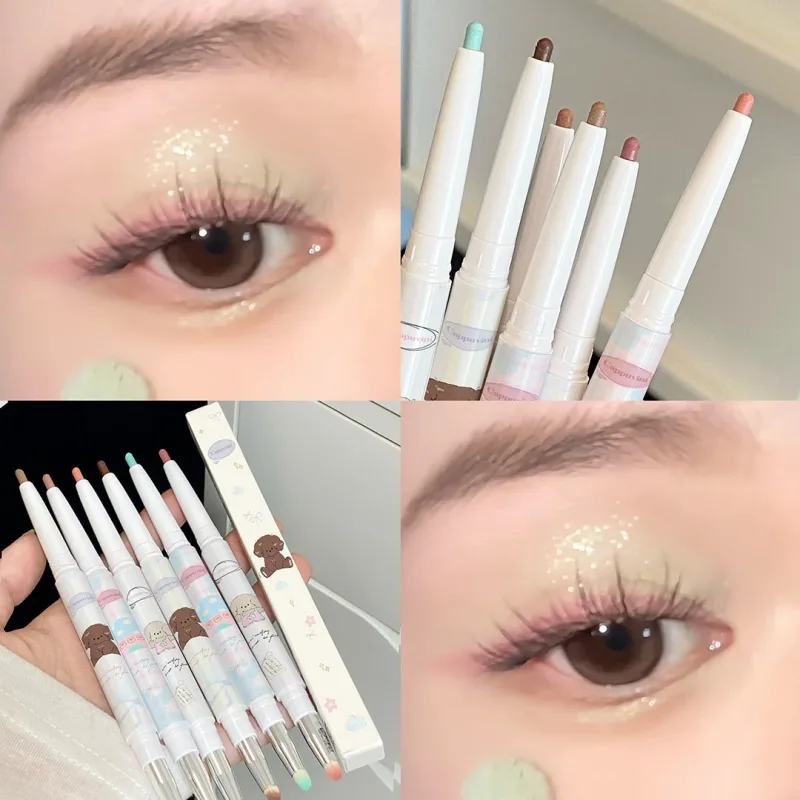 Pearlescent Grape Eyeliner Gel Med Pensel Blend Silkeblød Te Brun Pink Liggende Silkeorm Vandtæt Eye Liner Blyant Makeup — image 9