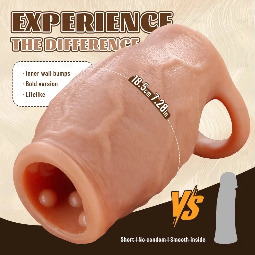 Sexy Thicken Cock Sleeve Penis Lock Penis Ring Adult Sex Toy For Men Dick Enlarged and Soft Silicone Penis Sleeve Enlargement — image 5