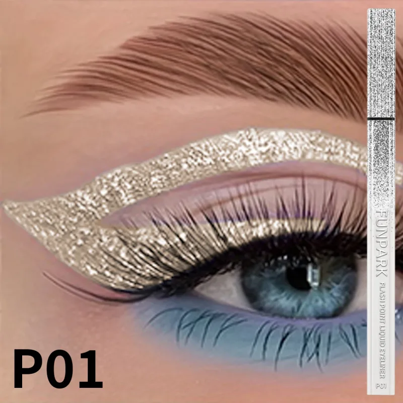 1PC Glitter Liquid Eyeliner Pencil Waterproof Purple Pink Blue Eye Liner Pen Long Lasting Quickily Drying Eyes Makeup For Women
