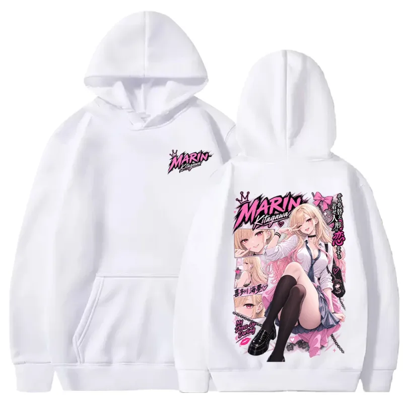 Trendy Anime Marin My‑Dress‑Up Darling Hoodies Harajuku Streetwear Long Sleeve Casual Fleece Hooded Pullover Men Women Clothing
