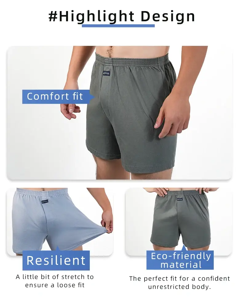 1PC Big Underpants Solid Pajama Bottoms At Home Plus Size Boxers Brief For Men High Waist Allo Pants Cotton Slacks Sleep Bottoms
