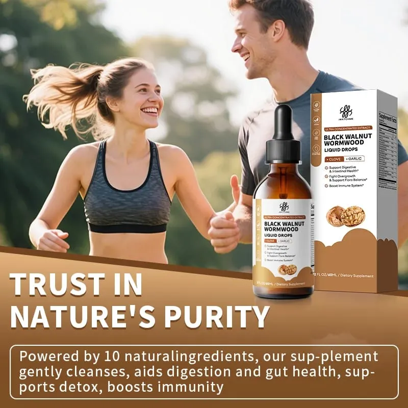 Titisan Walnut Hitam Organik dengan Cengkih Wormwood & Suplemen Herba Bawang Putih untuk Detoks Pembersih Usus dan Kesejahteraan Penghadaman — image 4