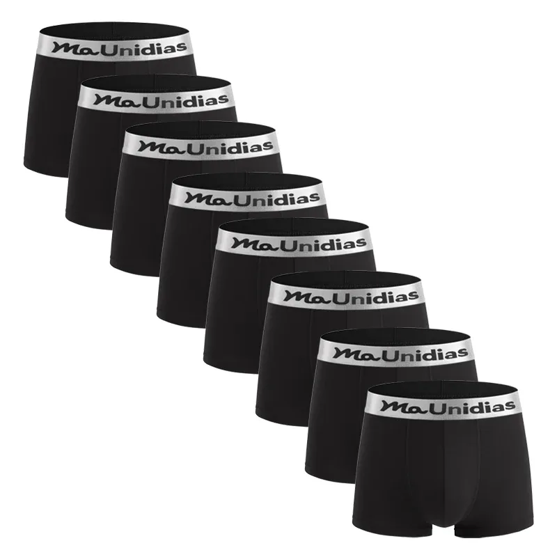 8pcs Bamboo Fiber Boxer Briefs White Men's Panties Letter Waistband Underwear Man Boxers Solid Color Boxershorts Men Underpants — image 20