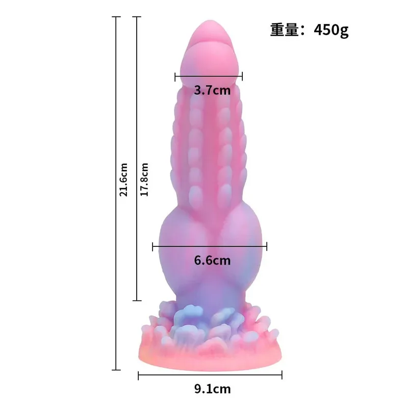 Plugue anal realista noturno brilhante, vibrador luminoso monstro dragão para mulheres e homens, plugue anal sexy em forma de cachorro, brinquedo sexual para casais — image 13