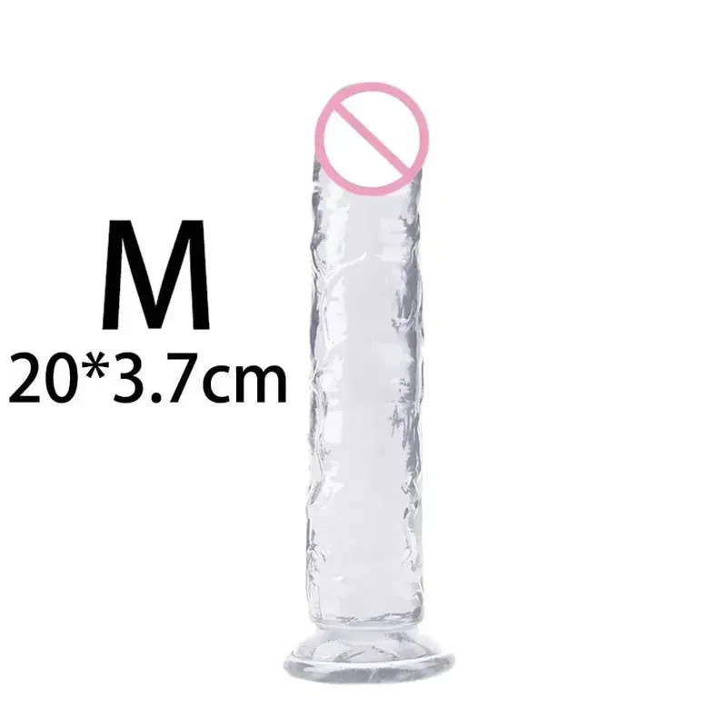 Cheap Women Erotic Anal 5 Colors Big Transparent Dildo Suction Cup Jelly Dick Sex Toys Soft Clitori Vaginal Masturbators Penis — image 15