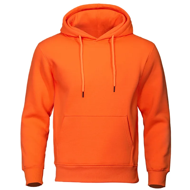 Hoodie Lelaki Warna Pejal Fleece Baju Sweat Lelaki Fesyen Pakaian Jalanan Pullover Bernafas Longgar Kasual Jenama Hoody Lelaki