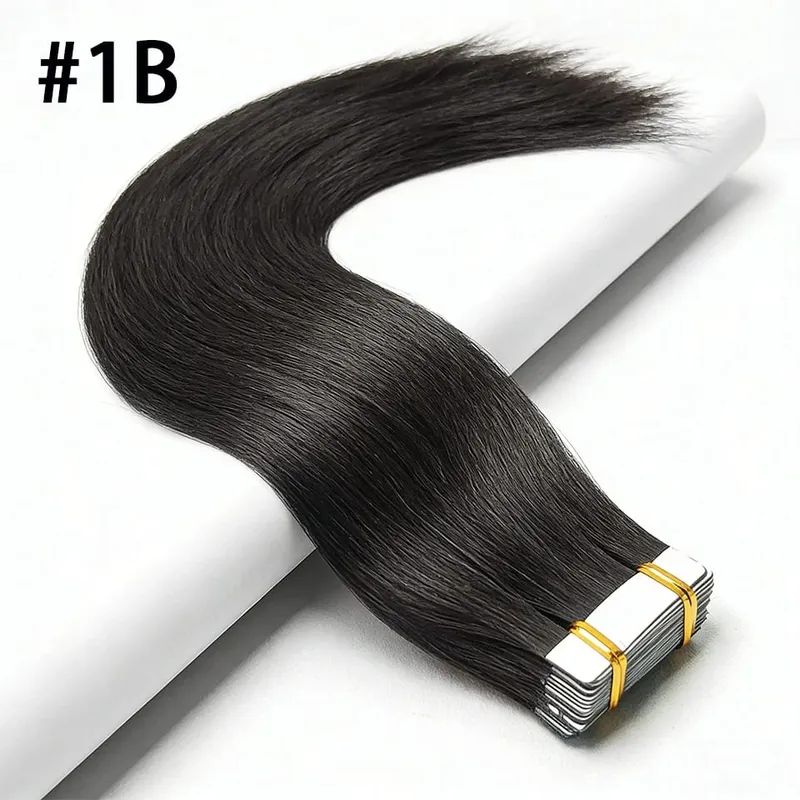 Tape in Hair Extensions Human Hair Bleach Blonde 26 Inch 50g/pack Straight Seamless Skin Weft Tape in Real Human Hair Extension — image 8