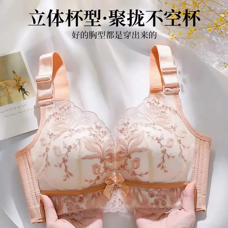 Sujetador de encaje Sexy, Push Up, sujetador suave, recolección de senos pequeños, encaje antiflacidez, ropa interior de mujer, lencería ajustable — image 3