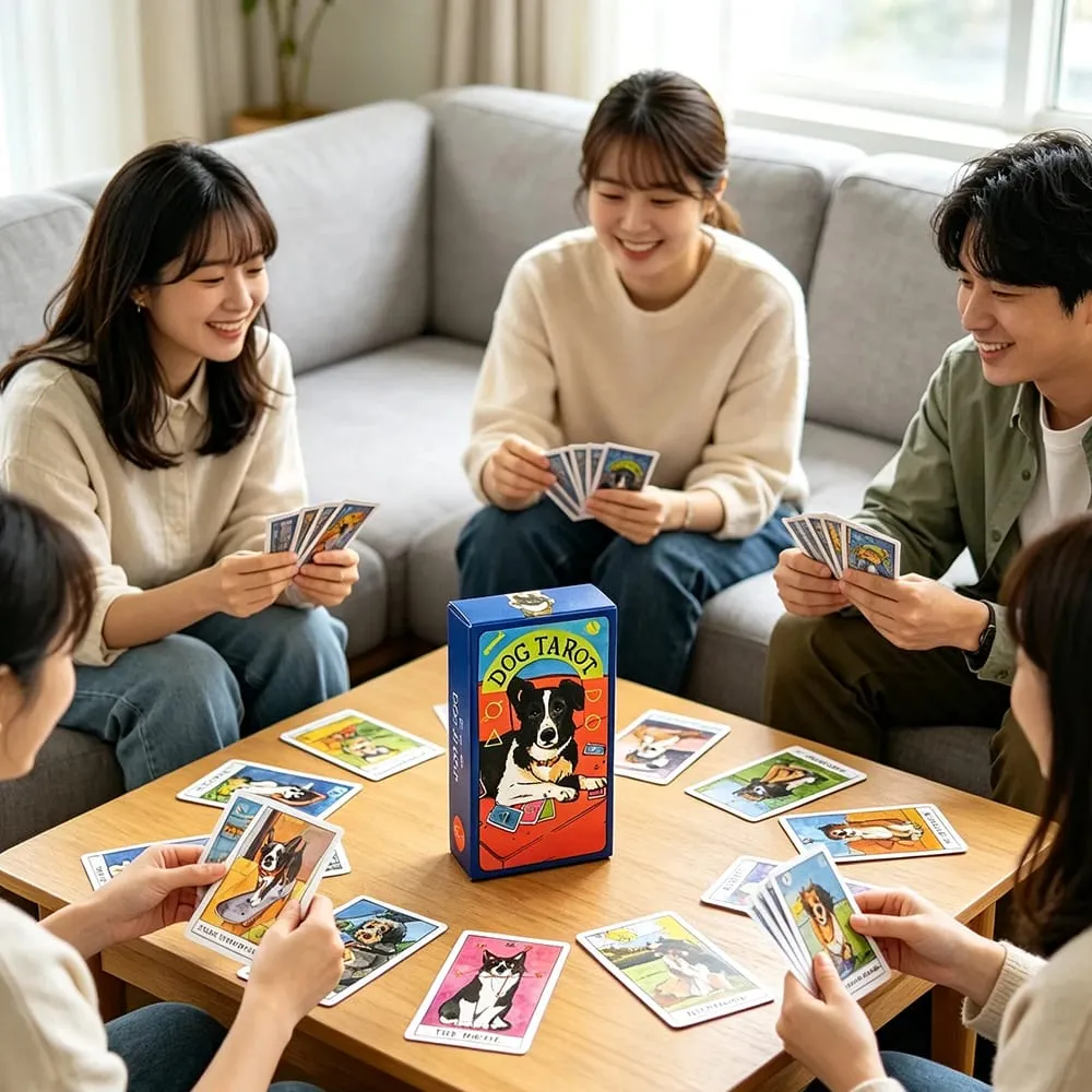 Dog Tarot Cards Cute Dog Theme Tarot Deck 78 Cards Divination Game Cards Game for Fate Prediction Family Party Leisure Game — image 3