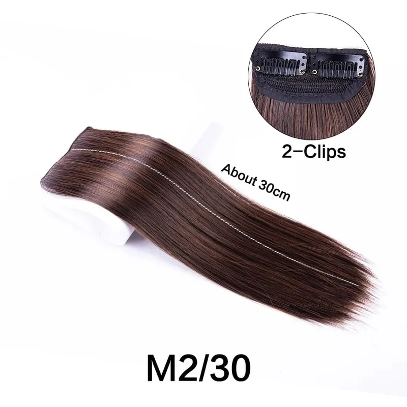 Synthetic 10"20"30Cm Clip In Extension Straight Hair Pad Hairpieces Thinning Hair Invisible Seamless Hair Pads Increase Hair