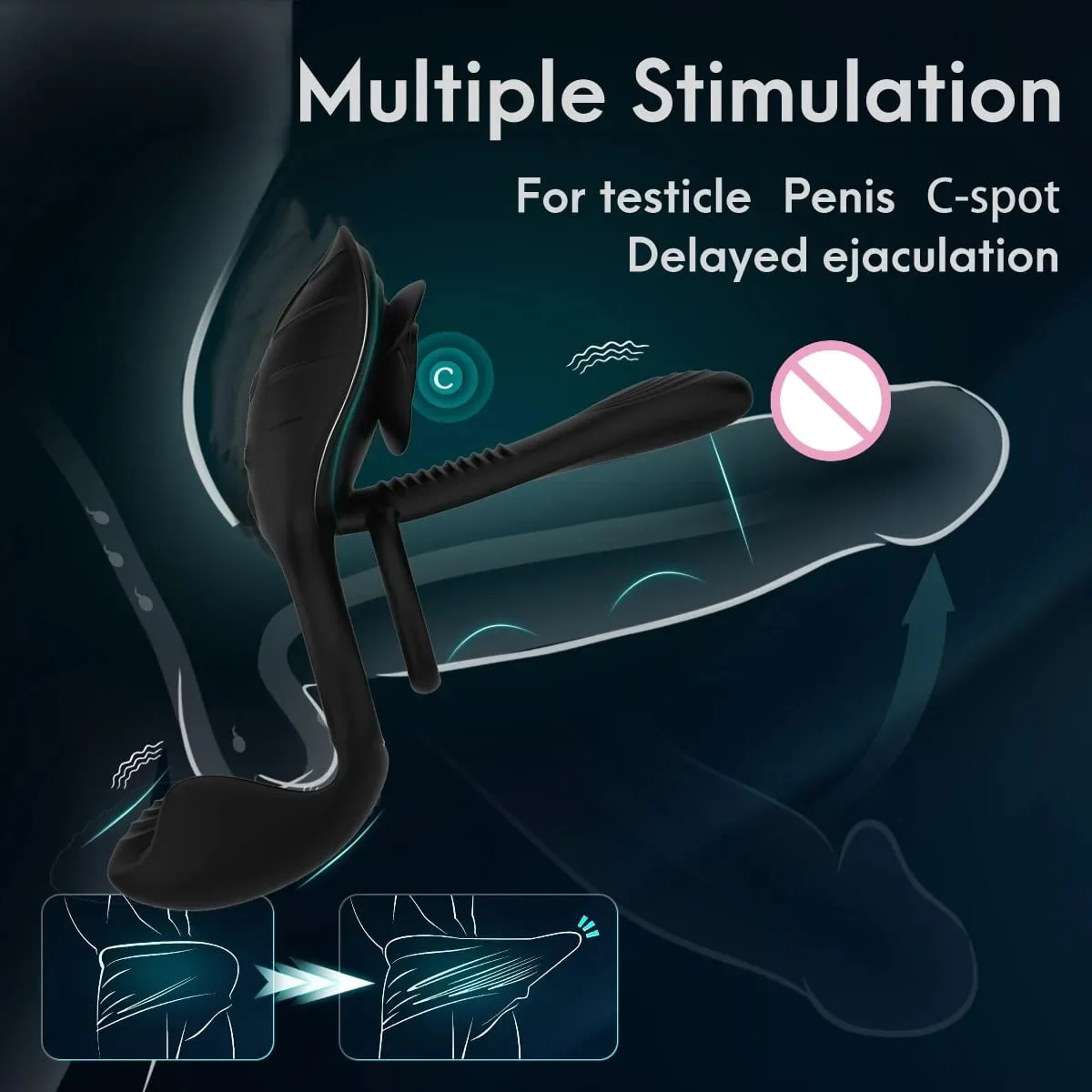 Cock Ring Vibrating for Men Ejaculation Delay Male Erectile Penis Ring G-Spot Clitoris Anal Stimulator Adult Sex Toy for Couples — image 4