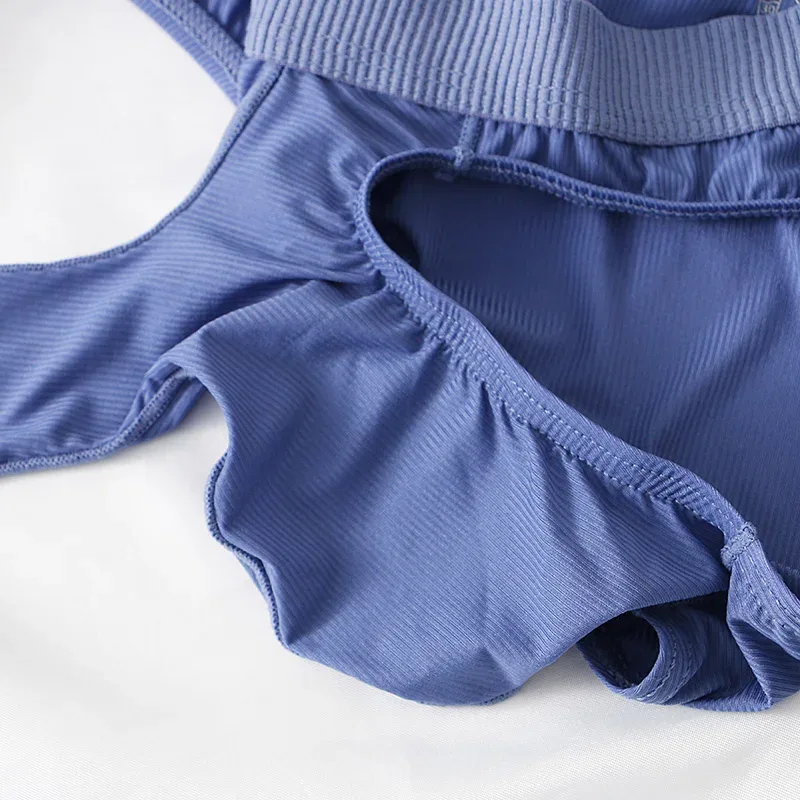 Cuecas masculinas de seda gelo verão transparente sem costura de secagem rápida homem respirável calcinha ultra-fina — image 6
